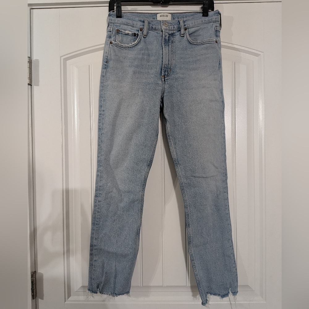 AGOLDE Merrel High Rise Straight Leg Raw Hem Jeans - Picture 4 of 11